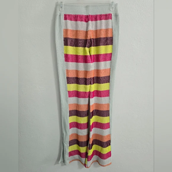 NWOT Free People Movement Melody Kick Flares Sherbet Stripes Size X-Small - Picture 3 of 5